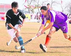 A match in progress between Punjab and Haryana in Jarkhar village on Wednesday.