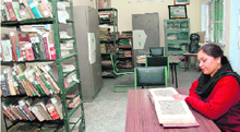 The library at the Dr Balbir Singh Sahitya Kendra in Dehradun.