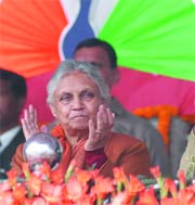 Sheila Dikshit at a R-Day function on Sunday.