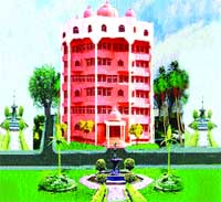 The building plan of the tower being constructed in four acre by the Nishan-e-Sikhi Charitable Trust under the patronage of Baba Sewa Singh K
