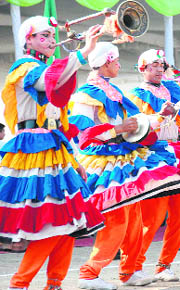 Artistes present Kumaon folk dance during the Republic Day function at Parade Ground on Monday.