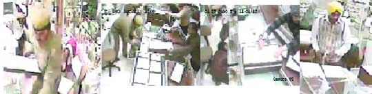 CCTV grabs of dacoity at a jewellery showroom in Panchkula