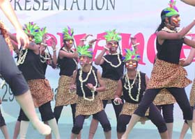 Students of Queen Mary's School perform during the schools annual day function in New Delhi