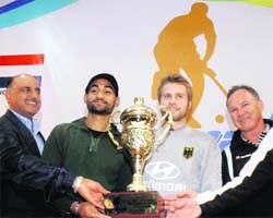 Glittering trophy that will be on stake in the four-nation Punjab Gold Cup Invitational Hockey Tournament which commences at the Sector 42 Hockey Stadium on Saturday.