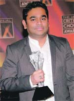 Globe-trotter: A.R. Rahman with the best composer actor award for Slumdog Millionaire at the 14th Annual Critics' Choice Awards in Santa Monica, California, recently.