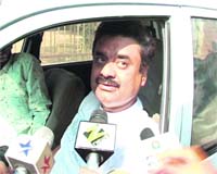 Chand Mohammad, alias Chander Mohan, former Haryana Deputy Chief Minister, in Gurgaon on Saturday.