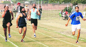 Athletes during 100m men’s final