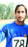 Taranjit Singh of College of Agriculture after winning the 100m men’s race at the 43rd anual athletics meet at PAU, Ludhina
