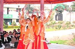 The dance competition in progress at the Vasantotsava fest in Haridwar.