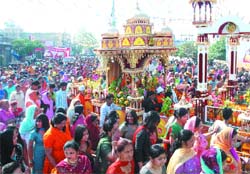 Nagar kirtan taken out in Jalandhar on Saturday.