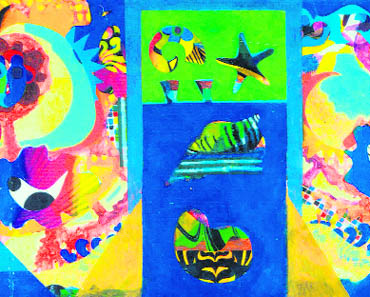THROUGH AN ARTISTS EYE: Detail from painting Untitled by Eileen Agar (19041991), depicting the evolution of life