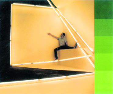 On Seeing, an installation, in which the character moves among tubelights for transforming text into a series of visual registers