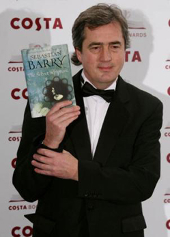 Costa Book of the Year winner Sebastian Barry with a copy of his winning novel, 