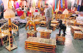 Mrignayani, an exhibition of bamboo craft from Madhya Pradesh, offers an interesting array of furniture and animal form at Lajpat Rai Bhavan in Sector 15, Chandigarh