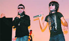 Students at the annual function of an institute for air hostess training in Ludhiana.