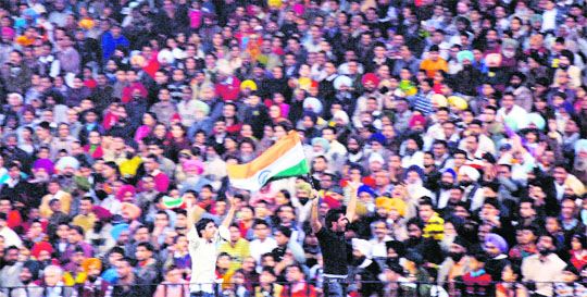 A large crowd turned up to watch the India-Holland hockey final in the Sector 42 stadium in Chandigarh
