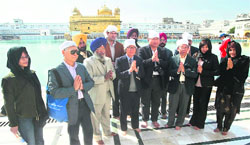 A delegation from Singapore at the Golden Temple in Amritsar
