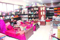 A variety of products at the Fab India showroom in Dehradun.