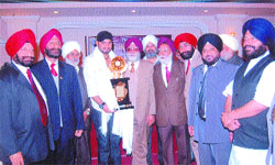The Ramgarhia community today felicitated Harbhajan Singh, ace cricketer, on his decoration with the Padam Shri.