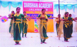Students of Darshan Academy dance during their annual function in Jalandhar