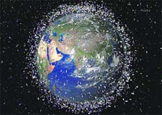 About 12,000 objects are in orbit around the earth.