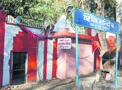 The temple built on IMA land in Dehradun.