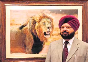 Jaskaran Sandhu during his photography exhibition in Ludhiana