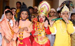 Tiny-tots during the annual function of the Indian Public School in Bathinda on Saturday.