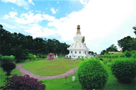 The Great Stupa of Buddhas Descent at Clement town in Dehradun. 