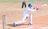 The match between Chinkara XI and Gaurav XI in progress at SMJN College in Haridwar