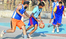 Players in action during the match in Dehradun on Monday.