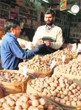 The demand for walnuts has increased in view of the forthcoming Shivratri festival. 