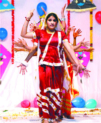 Students of St Soldier during a dance performance in Jalandhar.