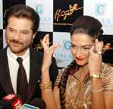Bollywood actor Anil Kaapoor with daughter Sonam Kapoor at a function in Gurgaon