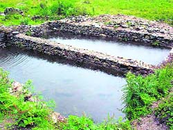 Mini ponds for fish farming made by villagers at Kashipur in Udham Singh Nagar district.