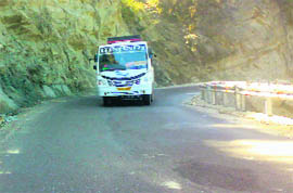 The repaired road in Chauki Chaura in Jammu.