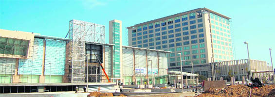 Work goes on at a feverish pace at Amritsars first five-star hotel site.