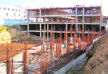 Work in progress at a five-star hotel site in Haridwar