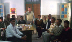 Members of the Punjab Government Pensioners Association, Ferozepur, and the Punjab Subordinate Services Federation, participating in a meeting held in Fazilka on Sunday.