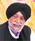 Former MP Gurcharn Singh Galib in Ludhiana on Sunday.