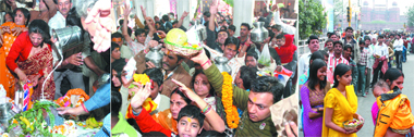 Devotees throng the Gauri Shankar Temple in New Delhi on the occasion of Mahashivratri
