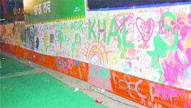 A strech of 100-m-long painting, which has got the imaginations of around 1,500 students, on display during the Amritsar Heritage Festival. 