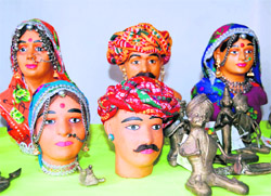 Handicrafts on display at the TRIFAD store in Dehradun.