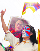 Tibetans hold a protest at Dharamsala