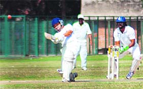 A batsman in action during a match between Assam and Andhra Pradesh at Panjab University, Chandigarh