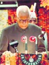 Governor NN Vohra addresses the joint session of the state legislature in Jammu on Wednesday. 