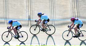 IN TANDEM: Students take part in the All India Inter-University Cycling Championship at the PAU in Ludhiana
