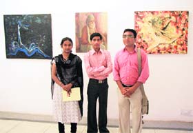 Nagpur artists during their exhibition at Artmosphere Gallery in Ludhiana