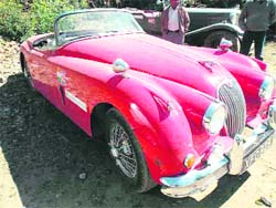 One of the vintage cars that reached Mussoorie on Saturday. 