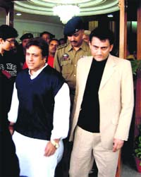 Bollywood star and MP Govinda at Katra on his way to Vaishno Devi on Sunday. 
